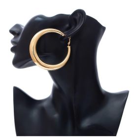 Wholesale Trendy Big Hoop Earrings 18K Real Gold Plated 2.5inch Elegant Larger Size Women Big Earrings Fashion Costume Jewelry