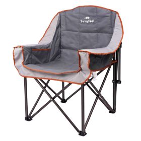 SUNNYFEEL Oversized XL Padded Camping Chair, Portable, Folding, Large Camp Lounge Chairs, Outdoor Sofa Chair High Back for Fishing, Patio Party, Lawn,