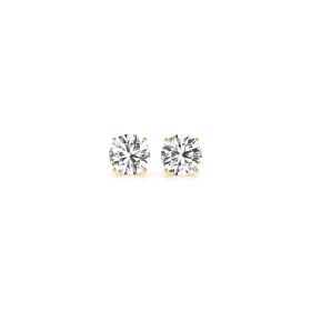 1 cttw Certified IGI Lab Grown Round Diamond Stud Earrings 14k Yellow Gold (G/VS2)