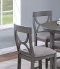 Counter Height Dining Table w Storage Shelve 4x Chairs Padded Seat Unique Design Back 5pc Dining Set Gray Color