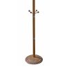 73" Tall Chrome and Wood Coat Rack, Oak finish