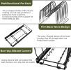 10 Dividers Expandable Pot Pan Organizer Rack Heavy Duty Cast Iron Adjustable DIY Under Cabinet Countertop Pot Pan Rack Storage Space Saving Pot Pan L