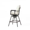 Outdoor Patio Swivel Bar Stool Height Adjustable Barstool with Cushions