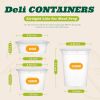 Deli Plastic Storage Containers with Lids 8oz, 16oz, 32oz (10 CT of each - Combo 30CT) Reusable Food Containers, Microwavable & Freezer Friendly - Dis