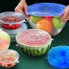 6pcs Silicone Stretch Lids; Reusable Durable Food Storage Lids For Bowls; 6 Different Sizes To Fit Most Containers; Dishwasher And Refrigerator Safe S