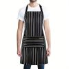 1pc Black Apron, Unisex Adjustable Bib Apron With 2 Pockets, Cooking Kitchen Apron For Women Men, Kitchen BBQ Apron, Cotton Linen Chef Apron For Cooki