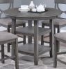 Counter Height Dining Table w Storage Shelve 4x Chairs Padded Seat Unique Design Back 5pc Dining Set Gray Color