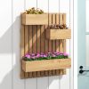 3-Box Wooden Raised Garden Bed with Trellises and Fabric Liners