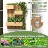 3-Box Wooden Raised Garden Bed with Trellises and Fabric Liners