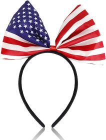 4th of July Headband Independence Day Head Boppers Patriotic Party Hair Supplies Hair Hoop Headwear; 2PCS (Color: Headband-flag)