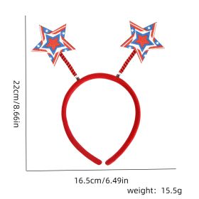 4th of July Headband Independence Day Head Boppers Patriotic Party Hair Supplies Hair Hoop Headwear; 2PCS (Color: Rotating Pentagram)