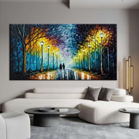 Hand Oil Pianting Abstract Romantic City Landscape Oil Painting On Canvas Large Wall Art Hand Painted Colorful Tree Painting Modern Wall Decor (style: 4, size: 100X150cm)