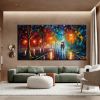 Hand Oil Pianting Abstract Romantic City Landscape Oil Painting On Canvas Large Wall Art Hand Painted Colorful Tree Painting Modern Wall Decor