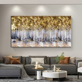 Hand Oil Pianting Large Abstract White Painting on Canvas Gold Leaf Artwork Neutral Wall Art Modern Textured Painting Contemporary Wall Art Hand Paint (style: 5, size: 60X90cm)