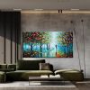 Hand Oil Pianting Abstract Romantic City Landscape Oil Painting On Canvas Large Wall Art Hand Painted Colorful Tree Painting Modern Wall Decor