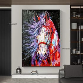 Oil Painting Handmade Hand Painted Wall Art Mintura Modern Abstract Horse Animal Home Living Room hallway bedroom luxurious decorative painting (2: A, 1: 90X120cm)