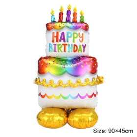 Standing Happy Birthday Foil Valentine Day Balloons Decor Love Bear Party Decorations Gold Love Anniversary Inflatable Air Ball (Color: 4, size: As Picture)