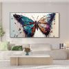 Handmade Oil Painting Large Original Colorful Butterfly Oil Painting On Canvas Canvas Wall Art Abstract Textured Animal Painting Custom Painting Home