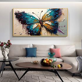 Handmade Oil Painting Original Textured Butterfly Oil Painting On Canvas Large Wall Art Abstract Colorful Animal Painting Custom Boho Wall Decor Home (style: 1, size: 40x80cm)