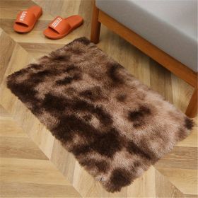 1pc, Tie-Dyed Plush Shag Furry Area Rug for Bedroom, Living Room, Nursery, and Kids Room - Ultra Soft and Fluffy, Washable, Non-Shedding, and Perfect (Color: Tie-dye Brown, size: 23.62*47.24inch)