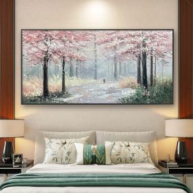 Hand Painted Oil Painting Blooming Colorful Tree On Canvas Abstract Plant Floral oil Painting Tree Landscape Bohemian Style Wall Deco Large Wall Art H (style: 1, size: 70x140cm)