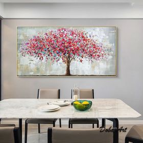 Handmade Oil Painting On Canvas Wall Art Decoration Modern Abstract Red Tree Picture For Home Decor Rolled Frameless Unstretched Painting (style: 1, size: 90X120cm)