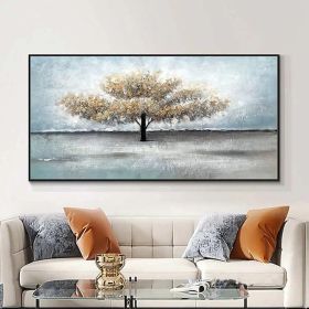 Handmade Oil Painting On Canvas Wall Art Decoration Modern Abstract Tree Painting Home Living Room Bedroom Luxurious Decoration Painting (style: 1, size: 70x140cm)