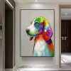 Oil Painting Handmade Hand Painted Wall Art Pop Cartoon Lion Animal Home Entryway Living Room Bedroom Luxurious Decoration Painting