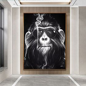 Oil Painting Handmade Hand Painted Wall Art Pop Cartoon Lion Animal Home Entryway Living Room Bedroom Luxurious Decoration Painting (style: 2, size: 60X90cm)