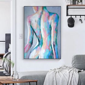 Handpainted large Sexy Naked Back Wall Art Sexy Girl woman Modern Abstract Nude Oil Painting on Canvas Home Entryway Living Room Bedroom Luxurious Dec (style: 3, size: 60X90cm)