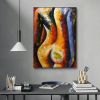 Handpainted large Sexy Naked Back Wall Art Sexy Girl woman Modern Abstract Nude Oil Painting on Canvas Home Entryway Living Room Bedroom Luxurious Dec