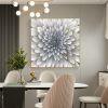 Handmade Oil Painting Original Abstract Flower oil Painting on Canvas Silver Texture Acrylic Painting Modern Floral Art Bedroom Home Decor Wall Art