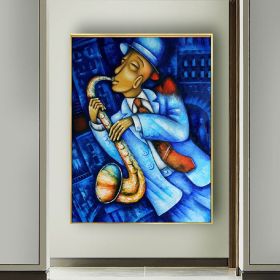 Hand Painted Oil Painting Abstract Wall Painting- musician Portrait Oil Painting On Canvas - Wall Art Picture -Acrylic Texture Home Decor (style: 1, size: 90X120cm)