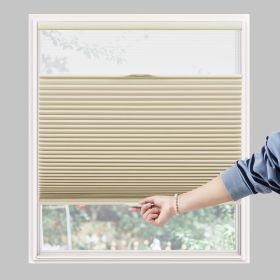 WELLSOURCE Day&Night Cellular Shades, Blackout Top Down Bottom Up Honeycomb Blinds for Windows, Cordless Window Shades with Sheer (Color: Beige, size: CUSTOM SIZE)