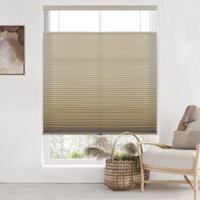 WELLSOURCE Light Filtering/Dimout Cellular Shades Cordless, Top Down Bottom Up Blinds for Windows, 1.5" Single Cell Pleated Honeycomb Window Shades fo (Color: Dimout-Brown, size: CONTACT US)