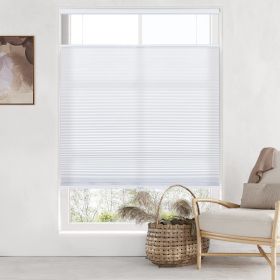 WELLSOURCE Light Filtering/Dimout Cellular Shades Cordless, Top Down Bottom Up Blinds for Windows, 1.5" Single Cell Pleated Honeycomb Window Shades fo (Color: Dimout-White, size: CONTACT US)