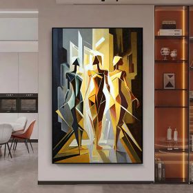 Handmade Oil Painting Woman Abstract Painting On Canvas Line Art Colorful Modern Wall Art Acrylic Painting Art Figure Painting For Home Decor (style: 1, size: 50X70cm)