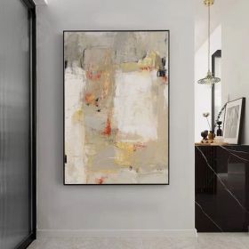 Hand Painted Large Abstract Oil Painting On Canvas Original Beige And Grey Canvas Wall Art Modern Textured Painting For Living Room Office Bedroom (style: 1, size: 50X70cm)