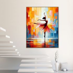 Handmade Oil Painting Oversize Lady Dancer Wall Art Thick Texture Modern Vivid Abstract Art Large Hand Painted Pretty Ballerina Colorful Painting On C (style: 1, size: 100X150cm)