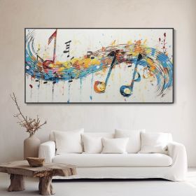 Handmade Oil Paintinf Original Beating Notes Oil On Canvas Hand Painted Musical Melody Painting Wall Artwork Singing Painting Modern Abstract Home Dec (style: 1, size: 100x200cm)