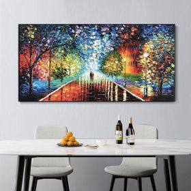 Handmade Oil Painting Colorful Abstract Art On Canvas Figure Painting Contemporary Art Night Rain Street Painting Wall Art For Home Decor (style: 1, size: 100x200cm)