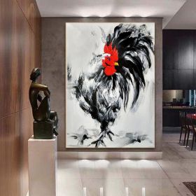 Original Hand Painted Rooster Cock Oil Painting On Canvas Modern Impressionist Animal Art Thick Paints Heavy Texture Aniaml Painting Wall Art For Home (style: 1, size: 140x210cm)