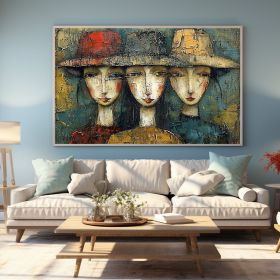 Hand Painted Abstract Cartoon Characters Oil Painting On Canvas Original Portraits Wall Art Colorful Figure Painting Large Living Room Wall Art Decor (style: 1, size: 100x70cm)