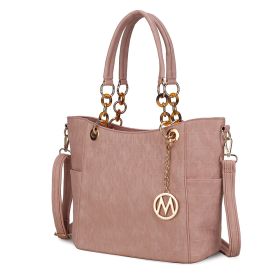 MKF Collection Rylee Vegan Leather Women Tote Handbag by Mia k (Material: Polycarbonate, Color: Dusty Pink)