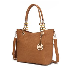 MKF Collection Rylee Vegan Leather Women Tote Handbag by Mia k (Material: Polycarbonate, Color: Tan)