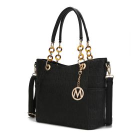 MKF Collection Rylee Vegan Leather Women Tote Handbag by Mia k (Material: Polycarbonate, Color: Black)