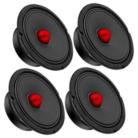 5 CORE 6.5" Mid-Range Bullet Pro Audio Car Speaker, Red Aluminium Bullet, Loudspeaker 1000W Max 4 Ohms - Premium Quality Audio Door Speakers for Car o (size: 4PCS 6.5 Car Audio 4oHM)