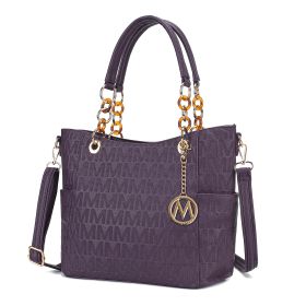 MKF Collection Rylee Vegan Leather Women Tote Handbag by Mia k (Material: Polycarbonate, Color: Purple)