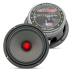 5 CORE 6.5" Mid-Range Bullet Pro Audio Car Speaker, Red Aluminium Bullet, Loudspeaker 1000W Max 4 Ohms - Premium Quality Audio Door Speakers for Car o (size: 6.5 Car Audio 4oHM)