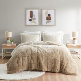 Ombre Shaggy Long Fur Comforter Mini Set (Color: as Pic)